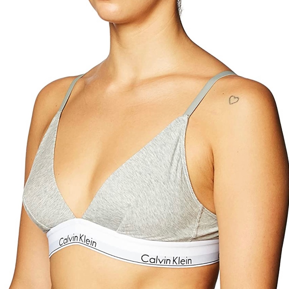 Calvin Klein grey S unlined triangle bralette